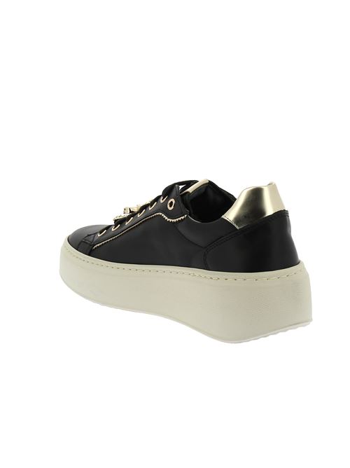 sneakers da donna in pelle nera con charm NERO GIARDINI | I411621D100